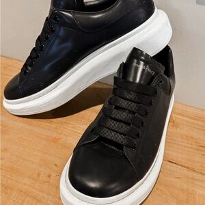 Alexander McQueen Black and White Chunky Sole Sneakers